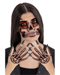 CARNIVAL HALLOWEEN CARTELLA TATUAGGI MANI E TESCHIO IN BUSTA 4969