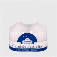LA BRIANTINA CANDELE FESTIVITA' 7CM 2PZ BIANCHE CAN05128A