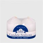 LA BRIANTINA CANDELE FESTIVITA' 7CM 2PZ BIANCHE CAN05128A