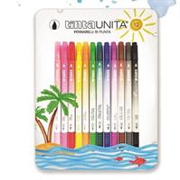 TINTA UNITA PENNARELLI BRUSH BI-PUNTA METAL BOX 12PZ 63401