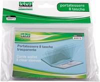 LEBEZ PORTATESSERE 8 TASCHE PLASTICA TRASPARENTE 80073