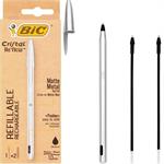 BIC RE'NEW PACK CRYSTAL METAL BLK + 2 REFIL 997201