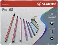 STABILO PEN 68 ARTY 15PZ SCATOLA METALLO 6815-6